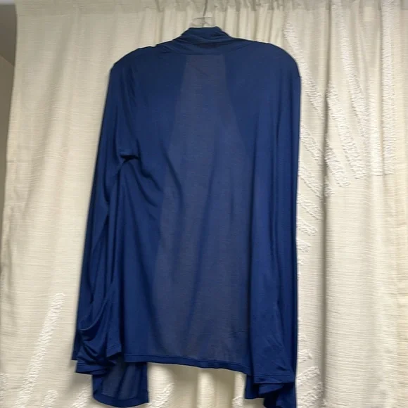 NWT Loft size small Royal Blue knit lounge jacket with pockets - Picture 2 of 2